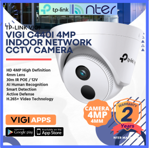 TP-LINK Tplink 4MP 4 Megapixel 24Hour Full Color Turret Dome IP Network CCTV Camera Mic 30m IR Micro SD VIGI C440I (4mm)