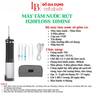 Máy Tăm Nước H2ofloss 9P Máy Tăm Nước Công Suất Lớn Xịt Siêu Mạnh Tặng 5 Đầu Vòi Xịt Kháng Nước IPX7 Tặng Kèm Túi đựnġ