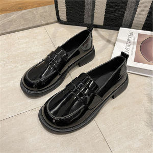 🔥Margotu🔥รองเท้าแมรี่เจนผู้หญิงเรียบๆ รองเท้านักเรียนหนังแฟชั่นสไตล์เกาหลี หัวมน รองเท้าส้นสูง 2ซม. พร้อมส่ง