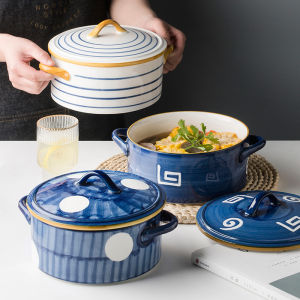 【Fast delivery】Creativity High Capacity Spoon with Lid Ceramics Instant Noodle Bowl Room Student Office Super Large Bowl Mug