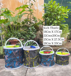 Xô Đựng Cá Đựng Phụ Kiện Đa Năng Có Thể Gấp Gọn Mang Đi Tiện Lợi