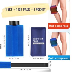 Knee Ice Pack Wrap Hot and Cold Therapy Reusable Knee Gel Pack Compression Best for Meniscus Tear Injury Recovery Bursitis Swelling Rheumatoid Arthritis