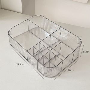 Transparent Multi Stackable Grid Drawer Desk Table Storage Organizer Stationary Holder Book Office