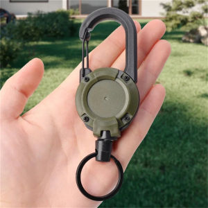 SHUNAICHI Heavy Duty Retractable Keychain Badge Reel Clips With Steel Wire AntiTheft Easy-To-Pull Buckle Rope Elastic Keychain For Camping