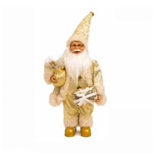GOXBERK Cute Santa Claus Doll 12 Inch Creative Large Santa Figurine Durable Cartoon Standing Santa Doll Christmas Home Decorations