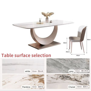 Minimalist Dining Table Glossy Slate Dining Table Chair Light Luxury High-End Small Apartment Leisure Dining Table