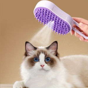 4 in 1 Cat Steam Brush for Shedding Rechargeable Cat Brush with Steam Anti-Static Steam Pet Brushes Massage Cleaning