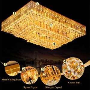 Đèn Mâm Pha Lê Ốp Trần Kích Thước Lớn Sang Trọng Hiện Đại Đổi Màu 3 Chế Độ Sáng Đẹp Mắt - Bảo Hành 5 Năm