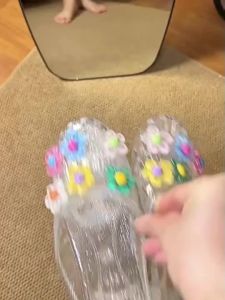 [Free Shipping] 2026 New Crystal Shoes For Women Summer Fashion Trendy Slippers Jelly Shoes Transparent Flat Sandals