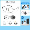 Cyxus Anti Blue Light Photochromic Lens Computer Glasses Blocking Anti Radiation Glasses Stainless Steel Metal Frame Reduce Headache Anti Eye Eyestrain Eyeglasses Unisex 8090. 