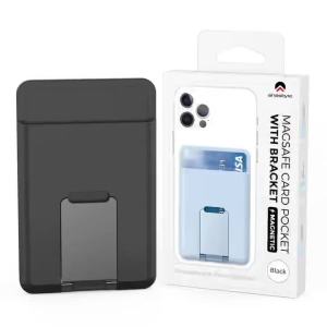 New Back Magnetic Suction Card Bag Iinvisible Phone Desktop Bracket Silicone Credit Card Case For IPhone 12 13 14 15 Magsafe2026