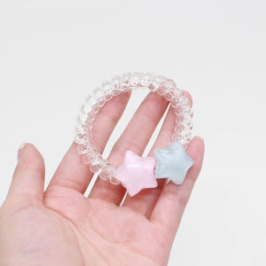 🔥Cute Pentagram Hair Rope Bracelet Telephone Wire Rubber Band Cute Girl Head Rope LovelylifeFu👍