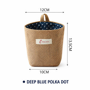 Cotton Linen Hanging Storage Bag Wall Door Organizer Basket for Bedroom Dorm Kitchen Bathroom Bedside Small Items