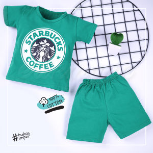 ❤️ Setelan Anak Set Bayi Cowo Cewe 1Y 2Y 3Y Kopi Starbucks Lucu ❤️