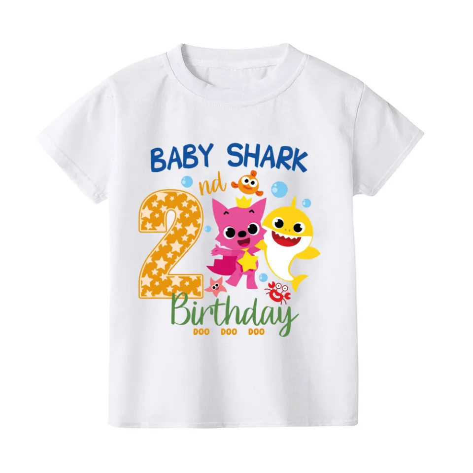Baby Shark T Shirt Kids Tshirt Birthday Party Baby Clothes Cute