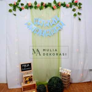 Backdrop Dekorasi Ulang Tahun Happy Birthday 1 set paket Tirai Ulang Tahun Anak