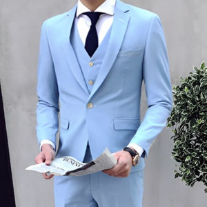 Men’S 3pcs Slim Fit Suit(Blazer+Pants+Vest) Wedding Business Wear Formal Men Suit