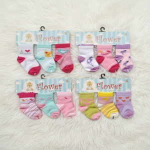3 Pasang Kaos Kaki Bayi 3 in 1 FLOWER SNI 0 - 12 Bulan ZAK50