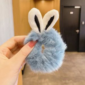 FG Ikat Rambut Kuncir Bulu Bunny Scrunchie Bulu Kelinci Ikat Rambut Cepol Kekinian Gaya Korea Aksesoris Rambut Anak A25