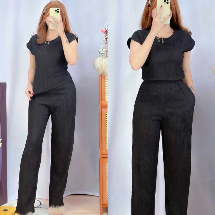 D&C%20Plain%20Basic%20Round%20Neck%20Top%20Continues%20Terno%20Pants%20Coords%20Set%20Trendy%20Women%20Casual%20-%20Image%206