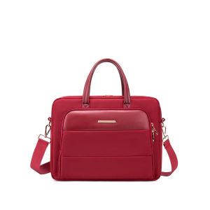 MINGKEกระเป๋าแล็ปท็อป13 14 15.6นิ้วกระเป๋าเอกสารกระเป๋าถือกระเป๋าสะพายสําหรับผู้หญิงกันน้ํากันกระแทกธุรกิจสีแดงสีฟ้าสีดําสีเทาสีชมพู