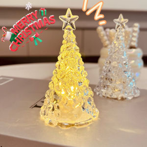 XMAS Crystal Tree Lights Desktop OrnamentsXmas Night Light Decoration For School Office Home