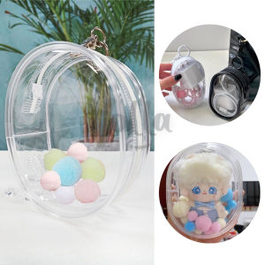 10cm Transparent Pouch Doll Keychain Bag with Zipper PVC Mini Doll Storage Anime Doll Display