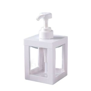 PYA94 Refillable Lotion Dispenser Bottles Transparent Square Cosmetic Container Durable Portable Gel Hand Sanitizer Bottle Body Wash
