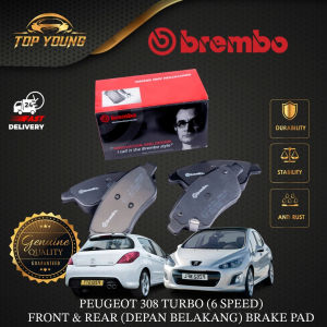 BREMBO PEUGEOT 308 TURBO (6 SPEED) FRONT & REAR (DEPAN & BELAKANG) FW RW BRAKE PAD BRAKE SYSTEM ORIGINAL AUTHENTIC