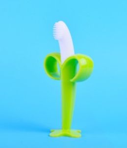 Banana Teether / Mainan Gigitan Bayi Motif Pisang Banana / Empeng bentuk Sikat Gigi Bayi