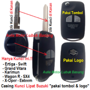 Casing Kunci Lipat Flip Key Suzuki Grand Vitara Swift Karimun SX4 Ertiga Wagon R R-Esteem X-Oper dll