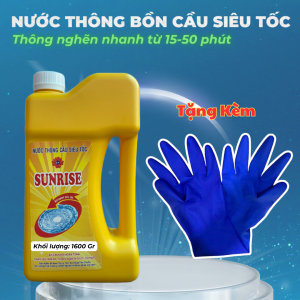 Nước Thông CẦU SIÊU TỐC SUNRISE - Thông Tắc Nhanh Từ 10-30 phút - Khử Sạch Mùi Hôi - Bồn Cầu Như Mới