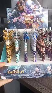 6Pcs/Set Game Genshin Impact 0.5mm Acrylic Gel Pen Kawaii Navia Focalors Furina de Fontaine Wriothesley Neuvillette Lyney Lynette Press Pen Stationery Supplies Birthday Gift