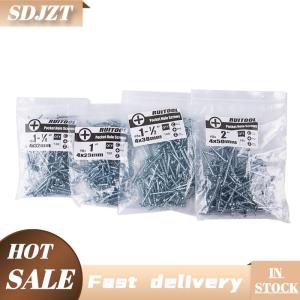 SDJZT 100pcs Pocket Hole Screws Coated Cross Self Tapping Screw ST4 Drive Screw Hole