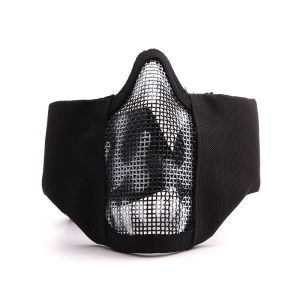 Tactical Face Mask With Ear Mesh Half Face Breathable Mouth Mask Military Paintball Airsoft Softair Protective Mask Shooting Hunting Equipment