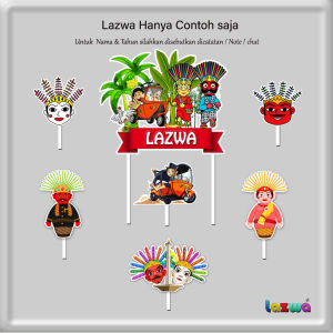 Topper cake ondel ondel custom nama hiasan kue & buket