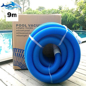 สายดูดตะกอนสระว่ายน้ํา ท่อดูดน้ํา สายดูดน้ํา PE ขนาด 1.5 นิ้ว ยาว 9 เมตร สีน้ําเงิน ใช้ทําความสะอาดทราย หิน เศษใบไม้ และเศษตะกอนที่ก้นสระได้อย่าง