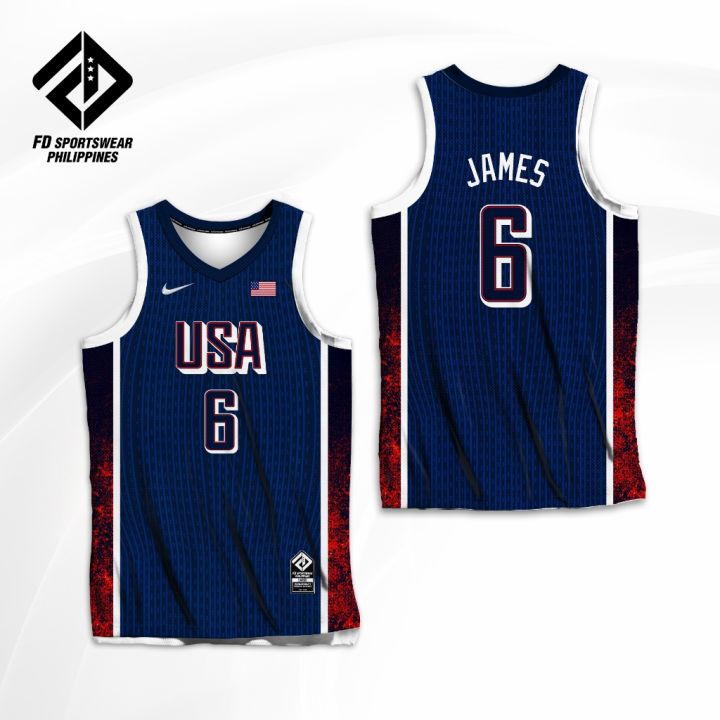 USA BASKETBALL 2024 OLYMPIC FD NAVY BLUE FULL SUBLIMATED JERSEY Lazada PH