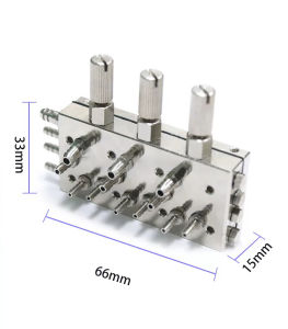 Dental Triple Diaphragm Valve 3×3mm+1×4.8mm Ports All Copper Dental Chair Air Control Valve
