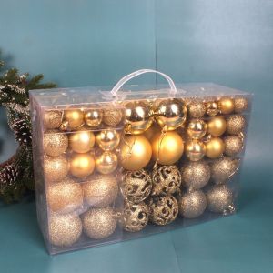 WELLNOW 100PCS Plastic Christmas Ball Set Suspensable 8cm Christmas Tree Balls High-quality 18 Colors Xmas Baubles Party