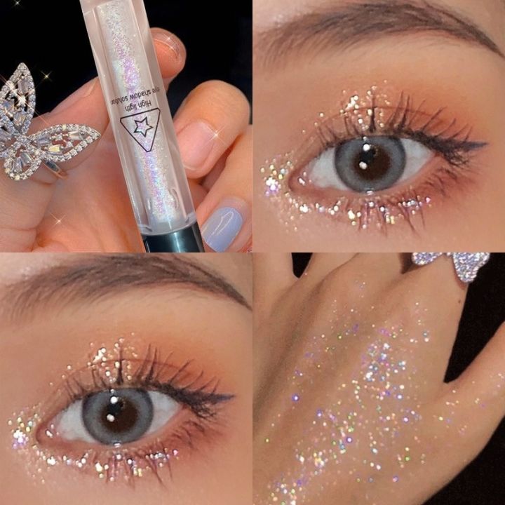 Bobeini Liquid Eyeshadow Glitter Eyeshadow Pearl Glitter Waterproof Creamy Eyeshadow Brighten Contour Repair Face Makeup