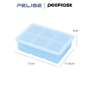 Pelise 6-Compartment Ice Cube Tray - Quick Pop-Out Stackable With Lid Food-Grade Silicone