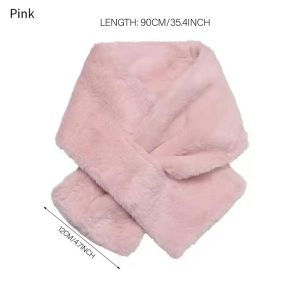 Syal Bulu Musim Dingin Winter Scarf Tebal Korean Imitasi Bulu Kelinci Fashion wanita