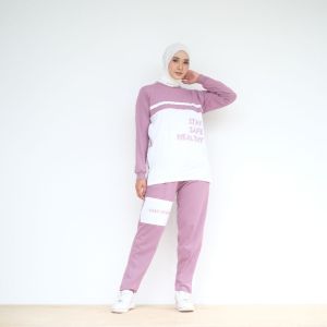 Setelan Baju Olahraga Wanita Muslimah - Baju Senam Sepeda Lari Wanita One Set Vira by Mareema