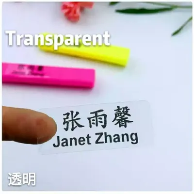 *Transparent Name sticker (waterproof) (ready stock)