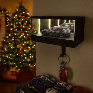 จอแสดงผลแบบอุโมงค์เรืองแสงกระจกที่ใส่กุญแจ3D LED สำหรับกุญแจรถและการตกแต่งบ้านตัวจัดระเบียบแบบติดผนังพร้อมบรรยากาศเทศกาล
