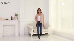 Women Lightweight Cardigan Sweater Long Sleeve Front Open Knitted Casual Classic Cardigan