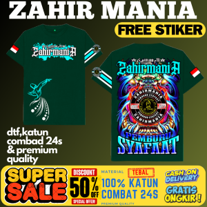 (ZMA08)KAOS MAJELIS ZAHIRMANIA LENGAN PENDEK UKURAN ANAK DAN DEWASA"FREE STIKER"