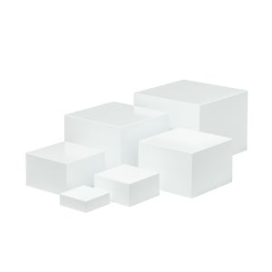Acrylic white dessert display box - 6 pieces of thick sauce storage rack pads in cube shape. This display stand can be stacked and is suitable for use in buffets birthday parties and other occasions.