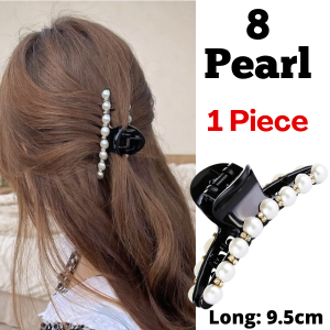 AIDA Black Pearl Hair Claw Clip Strong Hold Elegant Crab Clamp Klip Rambut Cakar Mutiara Hitam Kuat & Bergaya 黑色珍珠发爪夹